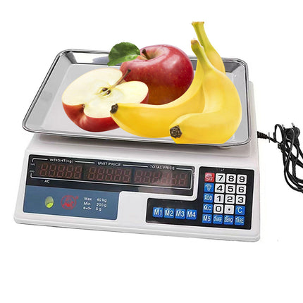 Bilancia digitale elettronica slim peso max 40 kg 6 display retroilluminati divisione 2 gr peso minimo 200 gr - enzoled