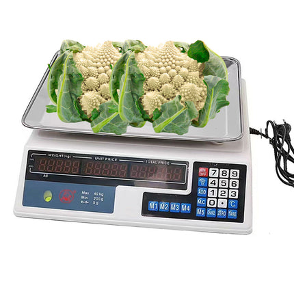 Bilancia digitale elettronica slim peso max 40 kg 6 display retroilluminati divisione 2 gr peso minimo 200 gr - enzoled