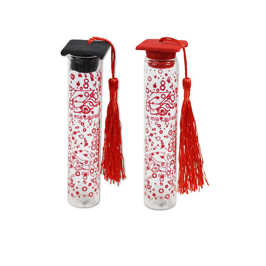Bomboniere laurea portaconfetti 12 pezzi cappello laurea dottore vetro tappo di sughero nappa tocco - enzoled