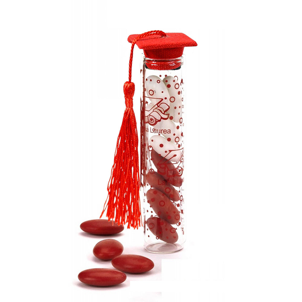 Bomboniere laurea portaconfetti 12 pezzi cappello laurea dottore vetro tappo di sughero nappa tocco - enzoled