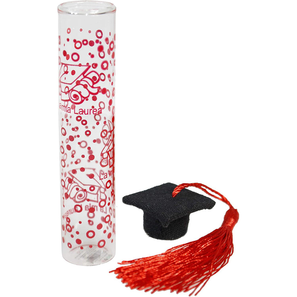 Bomboniere laurea portaconfetti 12 pezzi cappello laurea dottore vetro tappo di sughero nappa tocco - enzoled