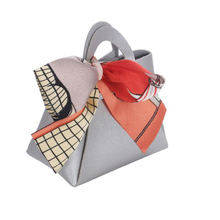 6 bomboniere a forma di borsetta con foulard portaconfetti per eventi