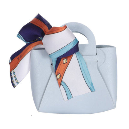 6 bomboniere a forma di borsetta con foulard portaconfetti per eventi