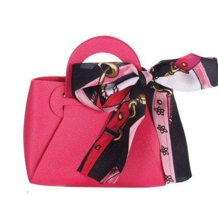 6 bomboniere a forma di borsetta con foulard portaconfetti per eventi