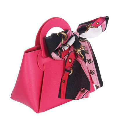 6 bomboniere a forma di borsetta con foulard portaconfetti per eventi