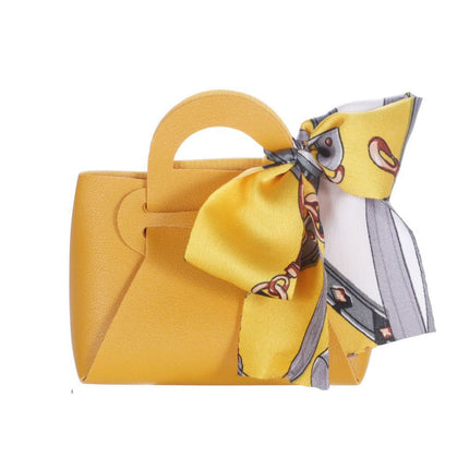 6 bomboniere a forma di borsetta con foulard portaconfetti per eventi