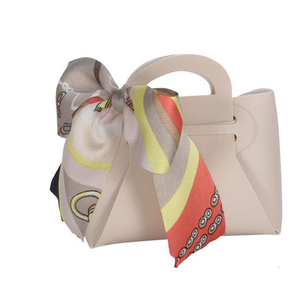 6 bomboniere a forma di borsetta con foulard portaconfetti per eventi