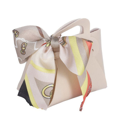 6 bomboniere a forma di borsetta con foulard portaconfetti per eventi