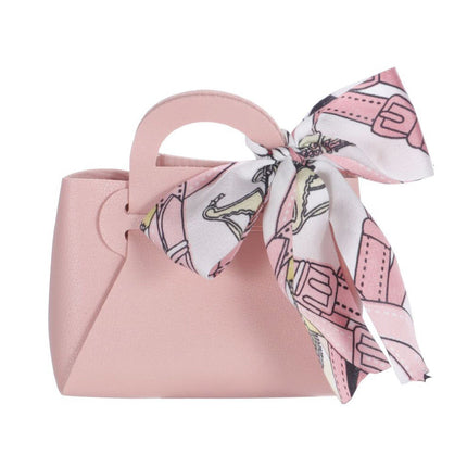 6 bomboniere a forma di borsetta con foulard portaconfetti per eventi