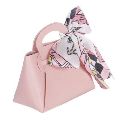 6 bomboniere a forma di borsetta con foulard portaconfetti per eventi
