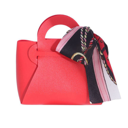 6 bomboniere a forma di borsetta con foulard portaconfetti per eventi