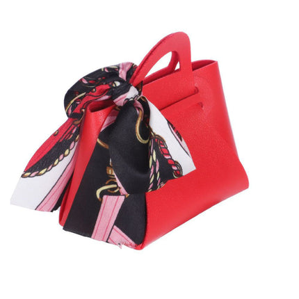 6 bomboniere a forma di borsetta con foulard portaconfetti per eventi