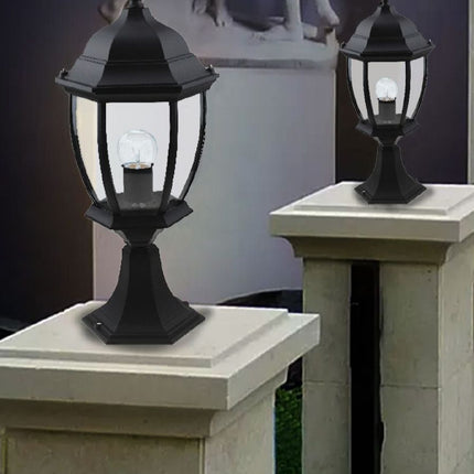 LAMPADA LANTERNA FARETTO DA TERRA APPLIQUE DA GIARDINO E27 DA ESTERNO IP45 NERO enzoled