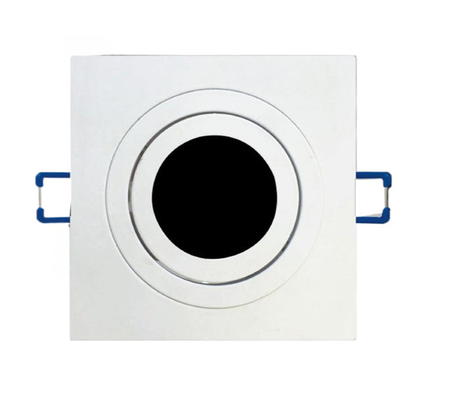 Supporto GU10 Quadro Bianco 80mm in Alluminio per Lampade LED enzoled