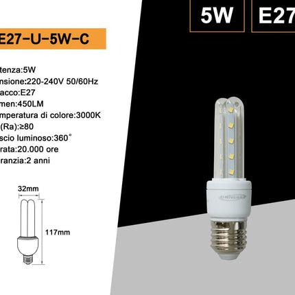 Lampadina LED Cornetto E27 5W 3000K – 400LM luce calda per decorazione e ambienti intimi enzoled
