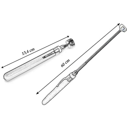 Calamita estensibile telescopica fino a 60 cm con gancio in acciaio