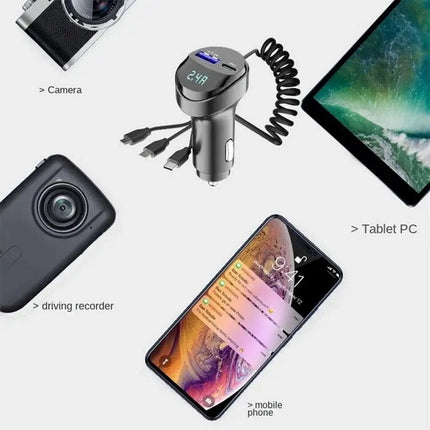 Caricabatteria accendisigari universale da auto 3IN1 12/24V 3.1A