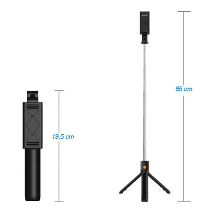 Bastone selfie treppiede bluetooth telescopico con telecomando wireless incluso asta  supporto per cellulari smartphone - enzoled