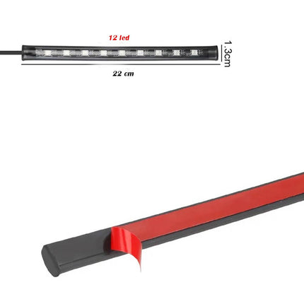 4 barre con 12 led rgb con per auto strip led con cavo accendisigari 12v con telecomando - enzoled