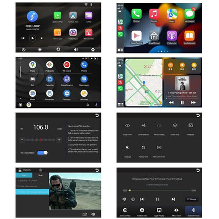 Monitor 7 pollici CarPlay Bluetooth per smartphone cellulare Ios e Android touchscreen autoradio FM uscita aux slot tf card - enzoled