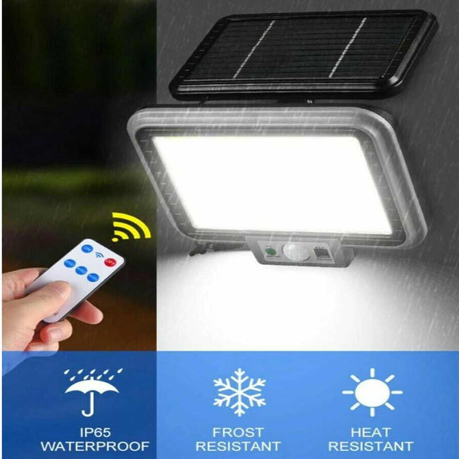 Faretto con pannello solare a led cob con sensore crepuscolare e di movimento con telecomando 6500k IP65 - enzoled