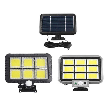 Faretto con pannello solare a led cob con sensore crepuscolare e di movimento con telecomando 6500k IP65 - enzoled