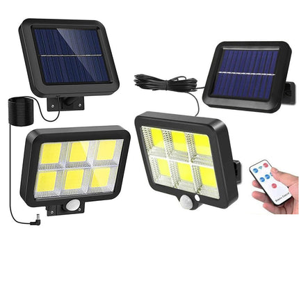 Faretto con pannello solare a led cob con sensore crepuscolare e di movimento con telecomando 6500k IP65 - enzoled