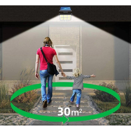 Faretto solare 6 led cob con pannello solare sensore crepuscolare e di movimento 3 modalità di impostazione di luce con telecomando IP67 - enzoled