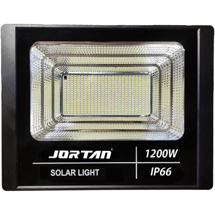 Faro led con pannello solare 1200 watt faretto con sensore crepuscolare illuminazione da esterno Ip66 luce fredda 6500k - enzoled