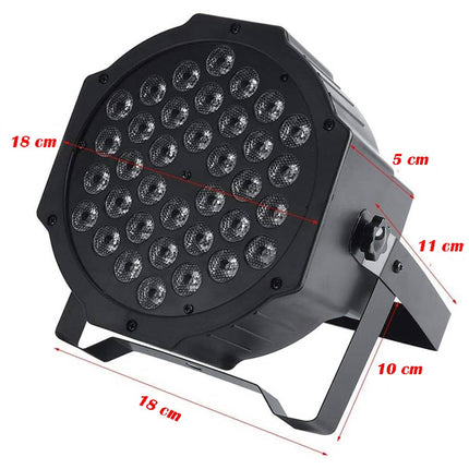 Lampada stroboscopica rgb 36 led 36 watt luce strobo 7 modalità di illuminazione con attacco dmx per festa discoteca locale party - enzoled