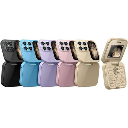 Mini cellulare pieghevole dual sim con fotocamera HD slot tf telefono slim 2 sim display 1,77” - enzoled