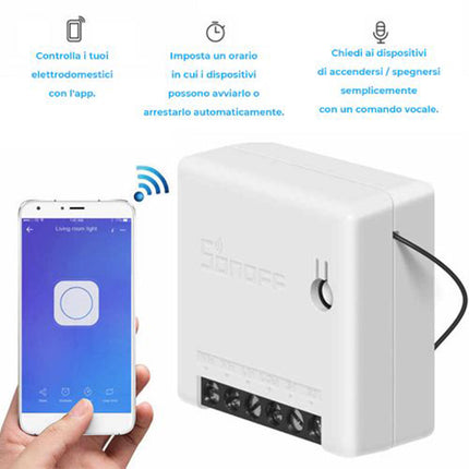 Interruttore smart intelligente SONOFF minir2 wireless wifi  con app per tablet smartphone - enzoled