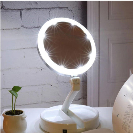 Specchio richiudibile con luci led specchietto ricaricabile portatile con zoom 10x - enzoled