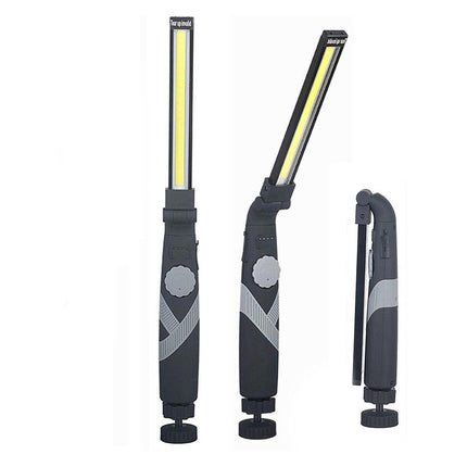 Torcia ricaricabile pieghevole a led cob lampada da lavoro con base calamitata magnetica luce dimmerabile di ispezione campeggio - enzoled