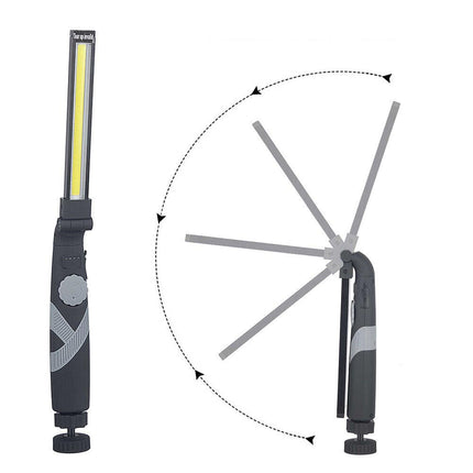 Torcia ricaricabile pieghevole a led cob lampada da lavoro con base calamitata magnetica luce dimmerabile di ispezione campeggio - enzoled