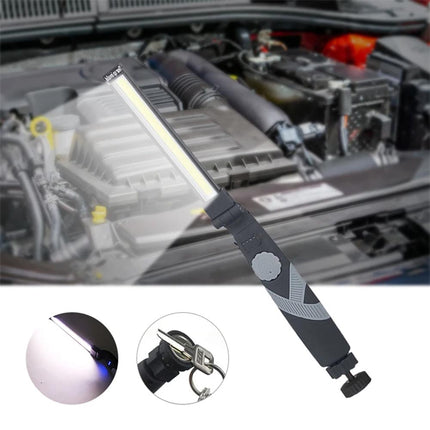 Torcia ricaricabile pieghevole a led cob lampada da lavoro con base calamitata magnetica luce dimmerabile di ispezione campeggio - enzoled