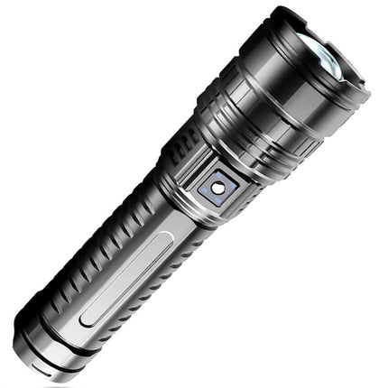 Torcia led 600 metri con zoom ricaricabile 3 modalità di illuminazione emergenza lampeggiante con tracolla - enzoled