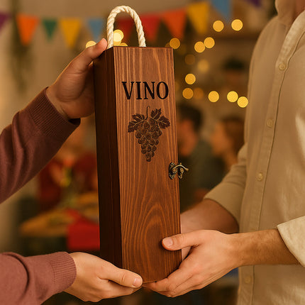 Cassetta portabottiglie in legno vino champagne per decoupage enzoled