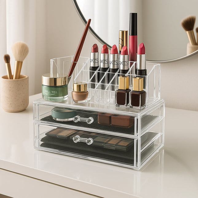 Organizer per trucchi 16 scomparti 3 cassetti porta gioielli enzoled