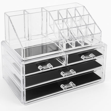 Organizer per trucchi 16 scomparti 4 cassetti porta gioielli enzoled