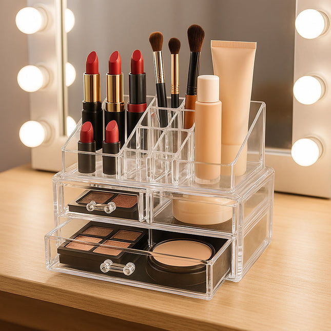 Organizer per trucchi 16 scomparti 2 cassetti piccoli 1 grande enzoled