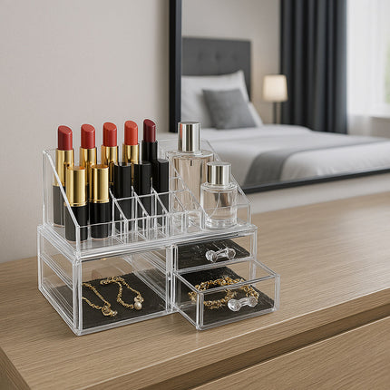 Organizer trucchi 16 scomparti 1 cassetto grande 1 medio 1 piccolo enzoled