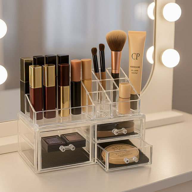 Organizer trucchi 16 scomparti 1 cassetto grande 1 medio 1 piccolo enzoled