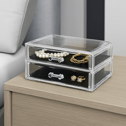 Organizer portatrucchi 2 cassetti organizzatore cosmetici make up enzoled