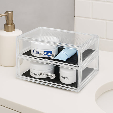 Organizer portatrucchi 2 cassetti organizzatore cosmetici make up enzoled