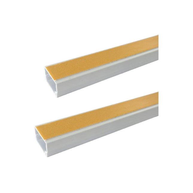 10 PEZZI CANALINA PASSACAVI CON BIADESIVO IN PVC DI COLORE BIANCO LUNGHEZZA 2 METRI 30x15MM - enzoled