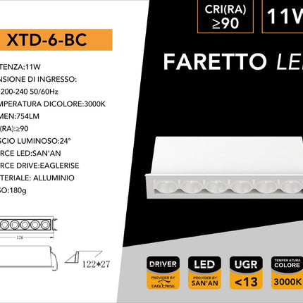 Lampada Soffitto 10W 3000K Bianca, Alluminio - Illuminazione per Casa enzoled