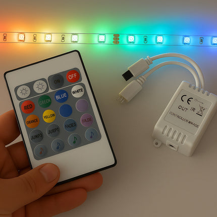 Centralina con telecomando controller per striscia led rgb 12/24V