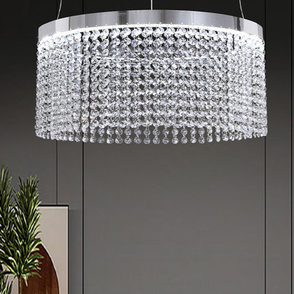 Lampadario da soffitto bianco 35W 8000K - Acciaio inox + cristallo, luce fredda cristallina enzoled