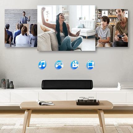 Mini Sound bar 10 watt cassa speaker bluetooth 42 cm ricaricabile barra amplificata per tv pc casse wireless - enzoled